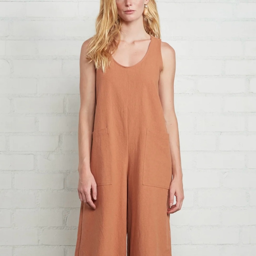 NWOT Rachel Pally Linen Canvas Remy Jumpsuit in Auburn Size XS